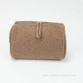 Large Soft Sherpa PU Lamb Wool Winter Makeup Bag Travel Cosmetic Toiletry Bag Set